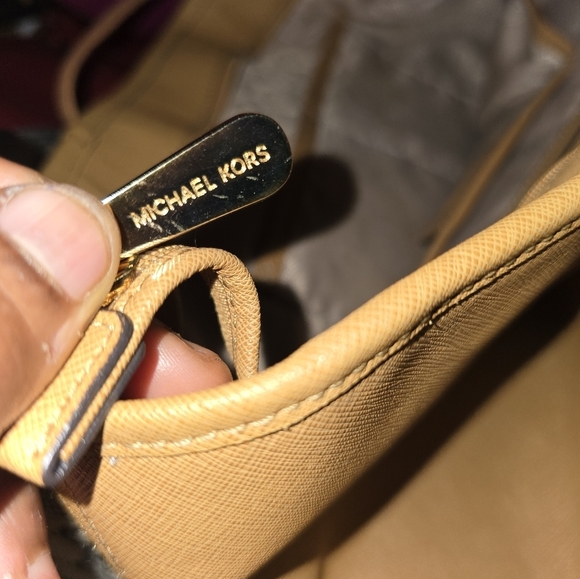 MICHAEL KORS Jet Set Tote Bag  Saffiano Leather Brown Tan 16x10 Large - Picture 11 of 16